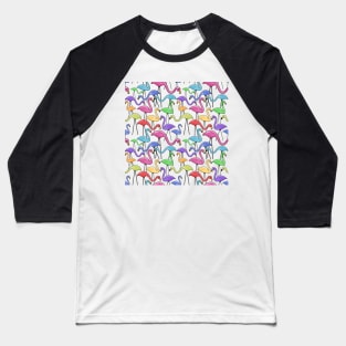 Flocking Fabulous Flamingos All Over Print Baseball T-Shirt